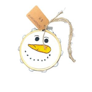 Snowman Embroidered Ornament